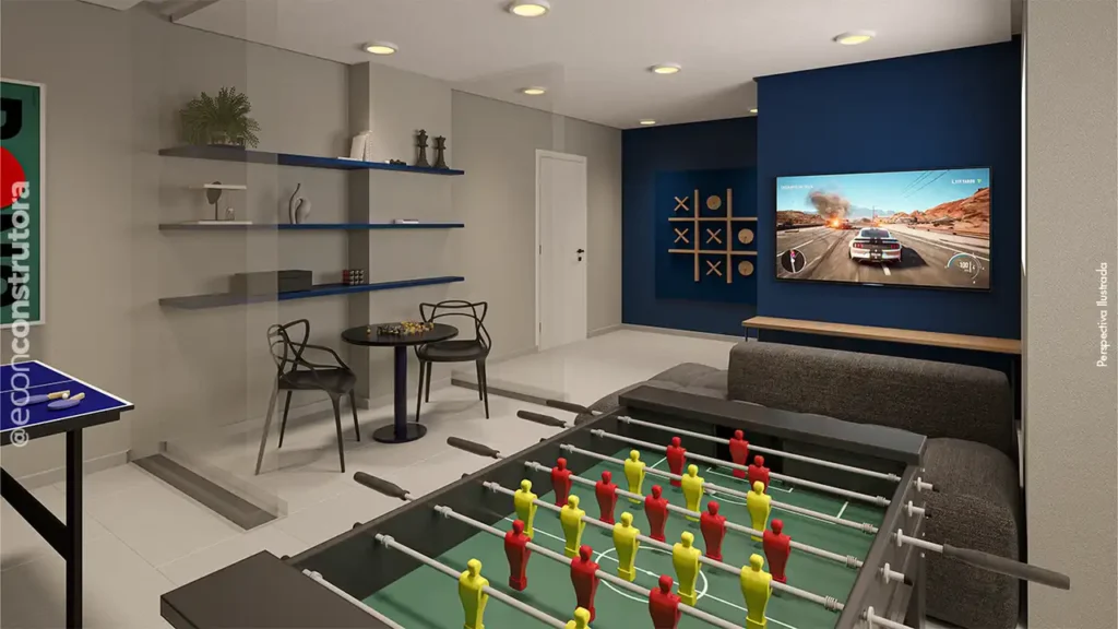 Sala de jogos Free Liberdade Liberdade — 2 quartos 37-49m², Econ Construtora