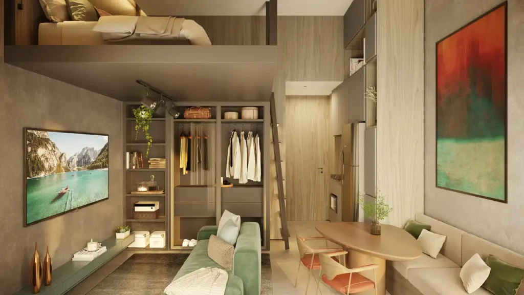 Gaia Desing Studios Ibirapuera - NR Ibirapuera, São Paulo — Living, apartamento 1-2 quartos 28-55m²
