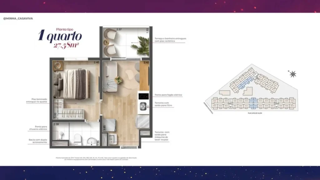 Apartamento 1 quartos 58m² em Socorro — planta History Atlântica