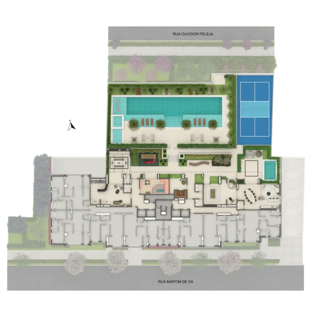 Implantação condomínio Leven By Living — 2 quartos em Vila Mariana