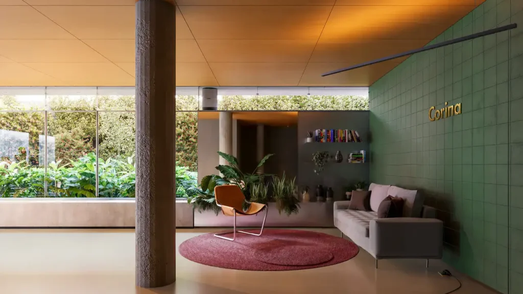 Pronto novo Vila Olímpia: Lounge de leitura Corina, 3 quartos 100m²