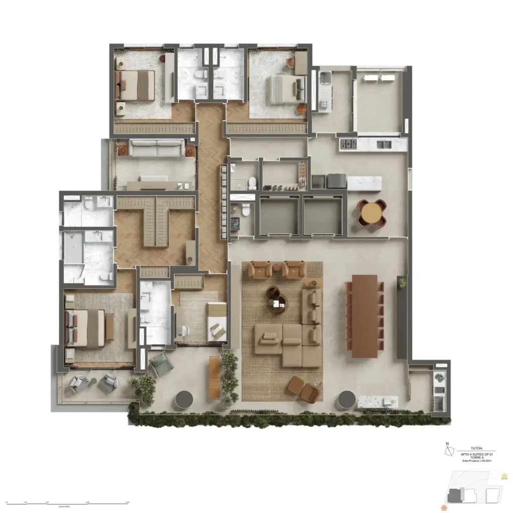 Apartamento 4 suítes 300m² em Paraíso — planta Eterno Alma Brasileira - Breve Lançamento