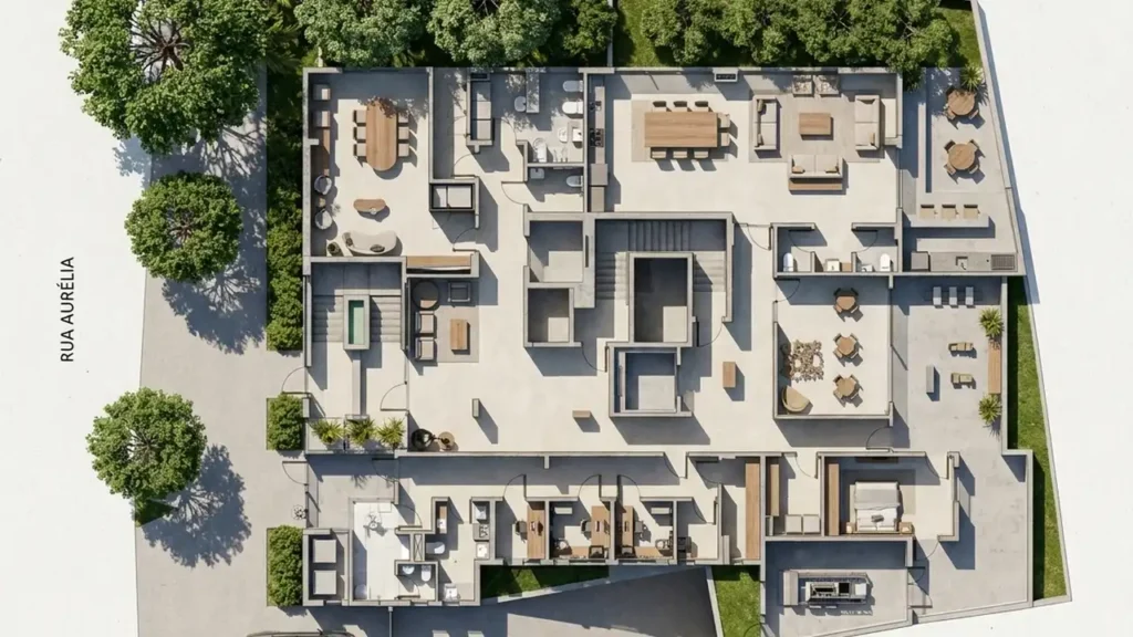 Pavimento térreo — Gaya Aurélia - Breve Lançamento (Arie Properties), 1-2 quartos em Vila Romana