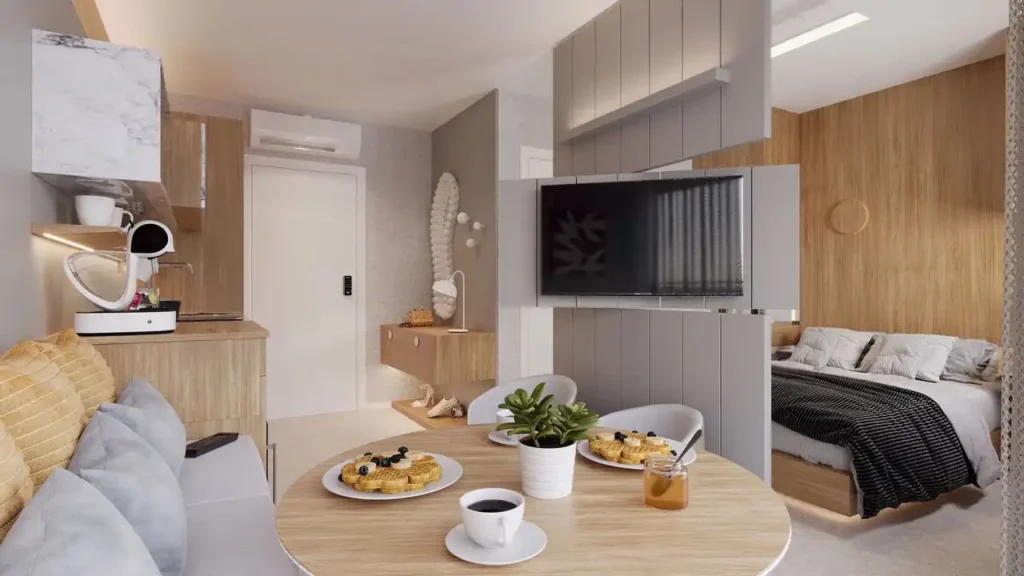 054 living — Domani Vila Mariana - NR (Fratta Construtora e Incorporadora), 1 quartos em Vila Mariana
