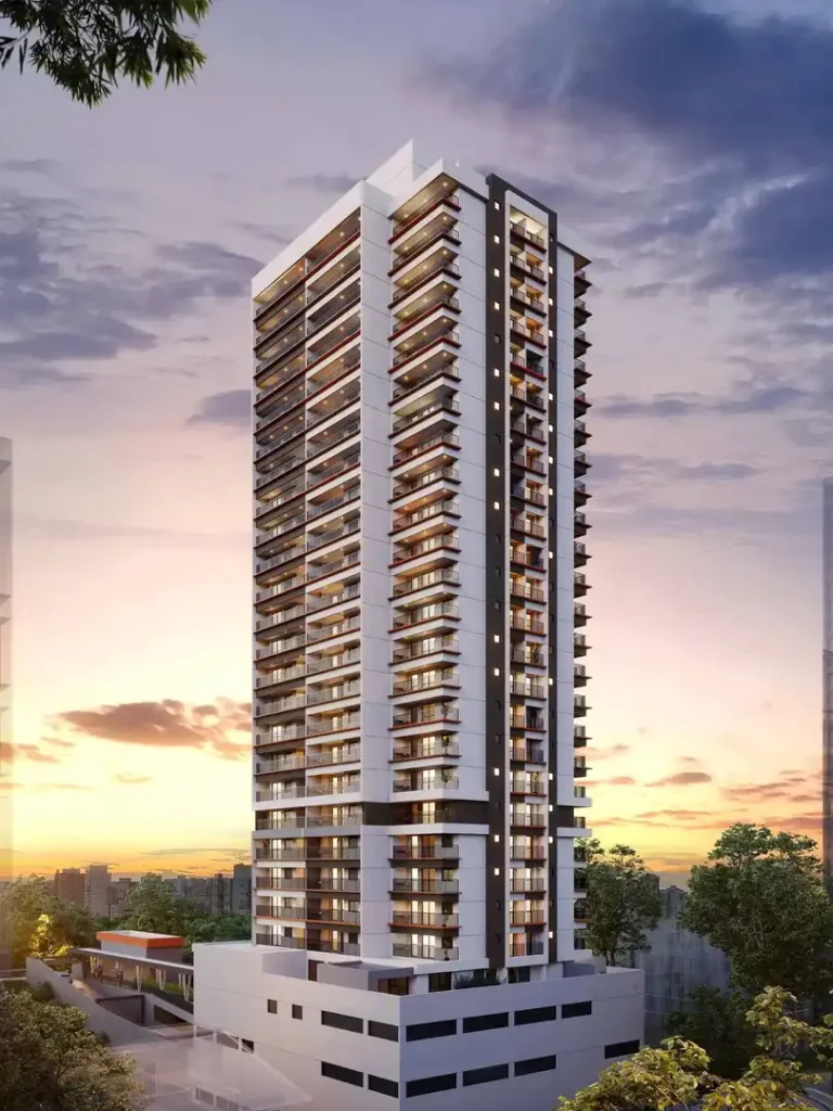 Fachada noturna Urbanpark Aclimação — apartamento 1-2 quartos, Em construção em Aclimação