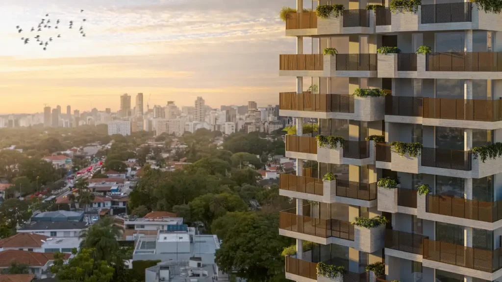 Apartamento 1-2 quartos Jardim América — Voo de pássaro do Estados Unidos 702