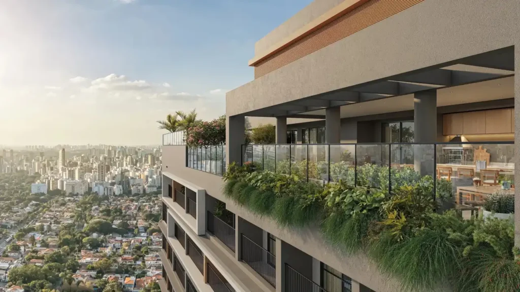 Vista aérea do empreendimento pilarys by cambur Pilarys Jardim Guedala Jardim Guedala — 1 quartos 23-35m², Cambur Construtora
