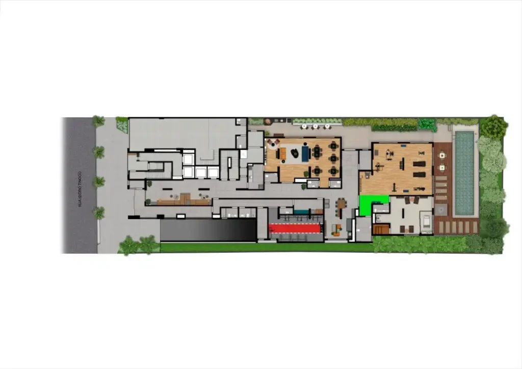 Implantação condomínio Lucky Praça Sílvio Romero - Residencial — 1 quartos em Tatuapé