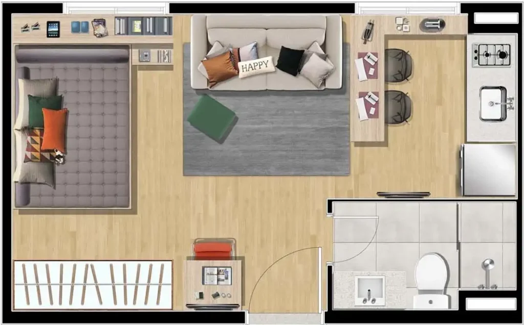 Apartamento 1 quartos 24m² em Liberdade — planta All Liberdade