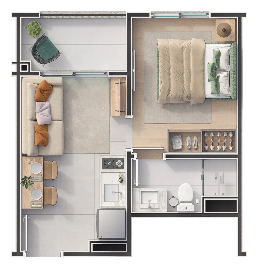 Apartamento 1 quartos 27m² em Vila Sônia — planta Livus Vila Sônia