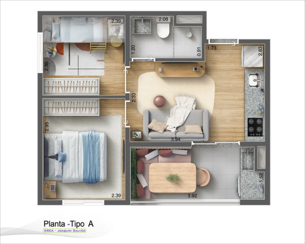Apartamento 2 quartos 97m² em Vila Sônia — planta Smarthome Vila Sônia