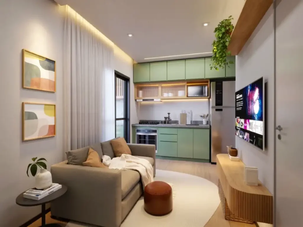 Apartamento 1-2 quartos Vila Sônia — Living do Smarthome Vila Sônia