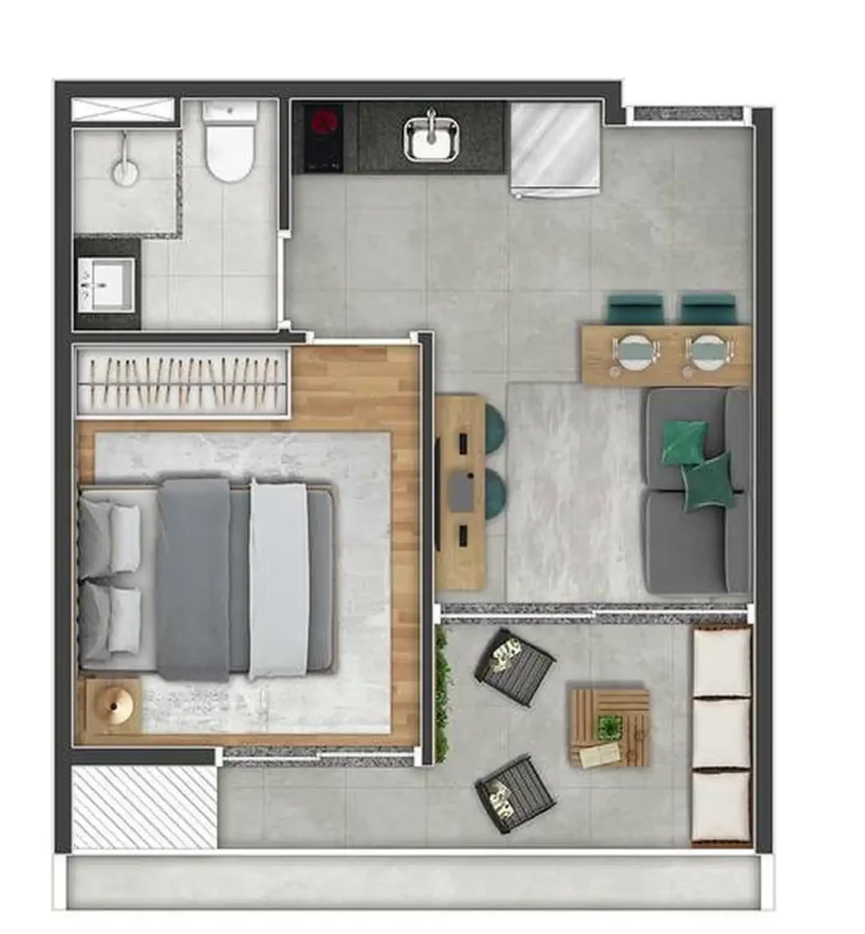 Apartamento 1 quartos 66m² em Vila Sônia — planta Station Vila Sônia