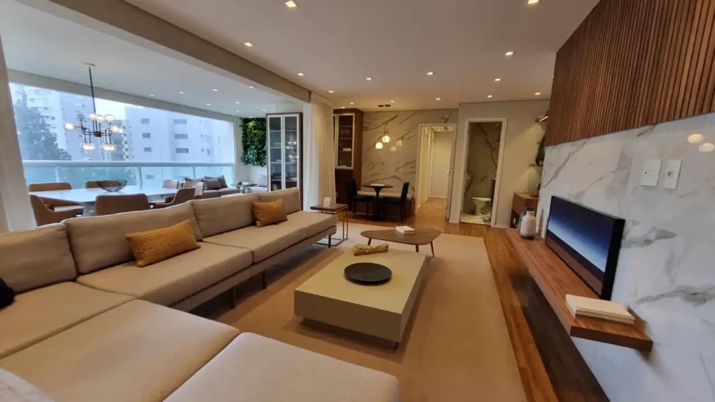 Pronto novo Vila Mascote: Sala de estar Rhapsody, 3 quartos 125m²