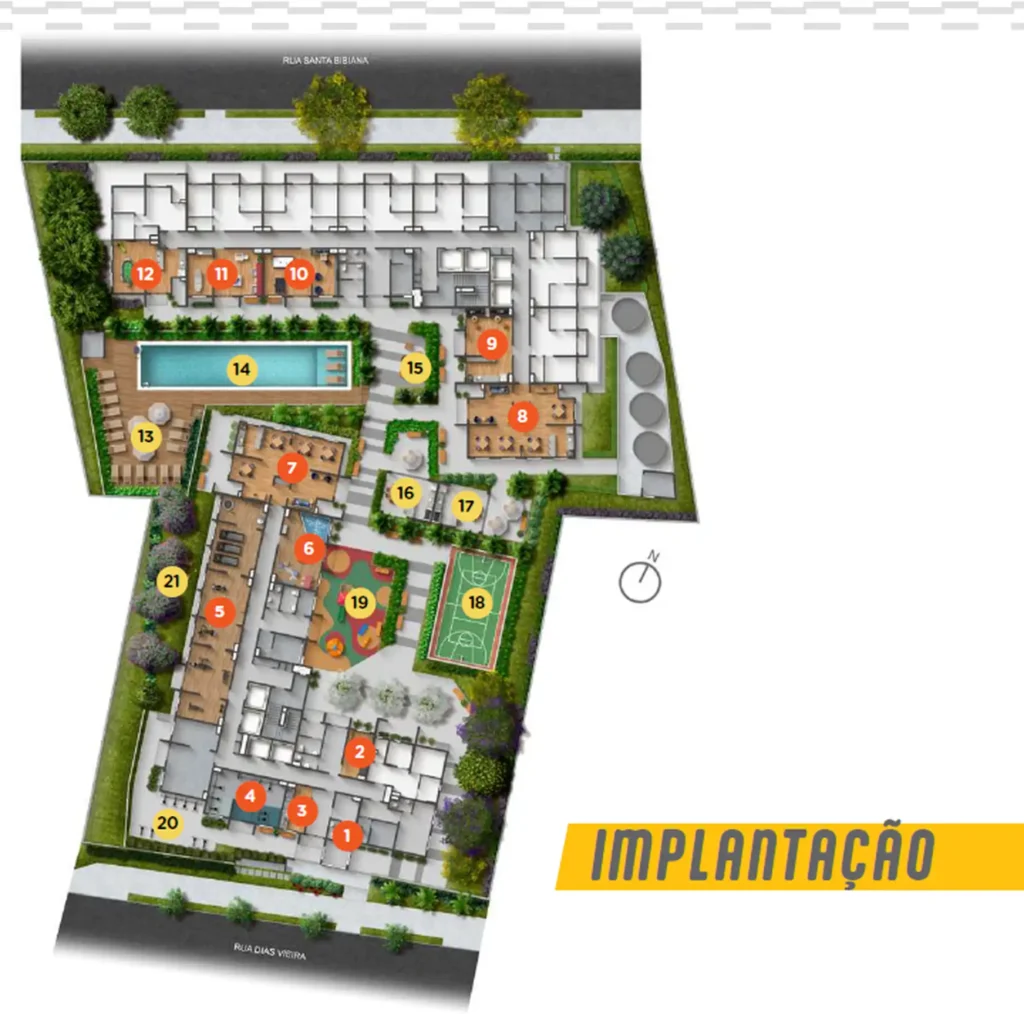 Implantação condomínio Vibra Estação Vila Sônia — 2 quartos em Vila Sônia