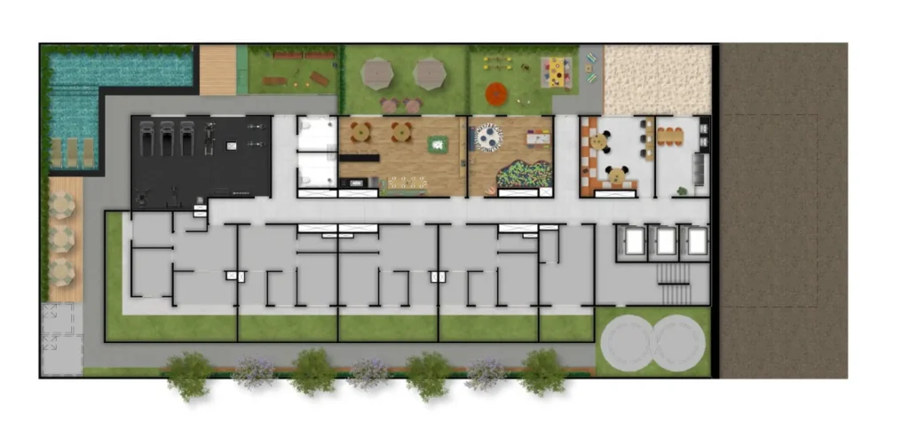 Implantação condomínio Maskan Ipiranga - Residencial — 1-2 quartos em Sacomã