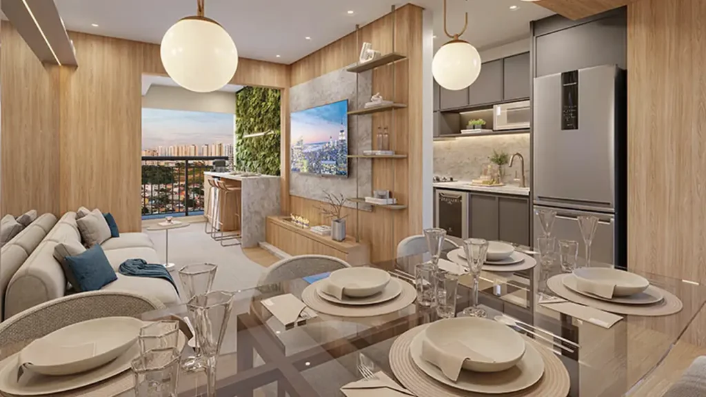 Apartamento 2-3 quartos Mooca — Living do Torino Mooca Città
