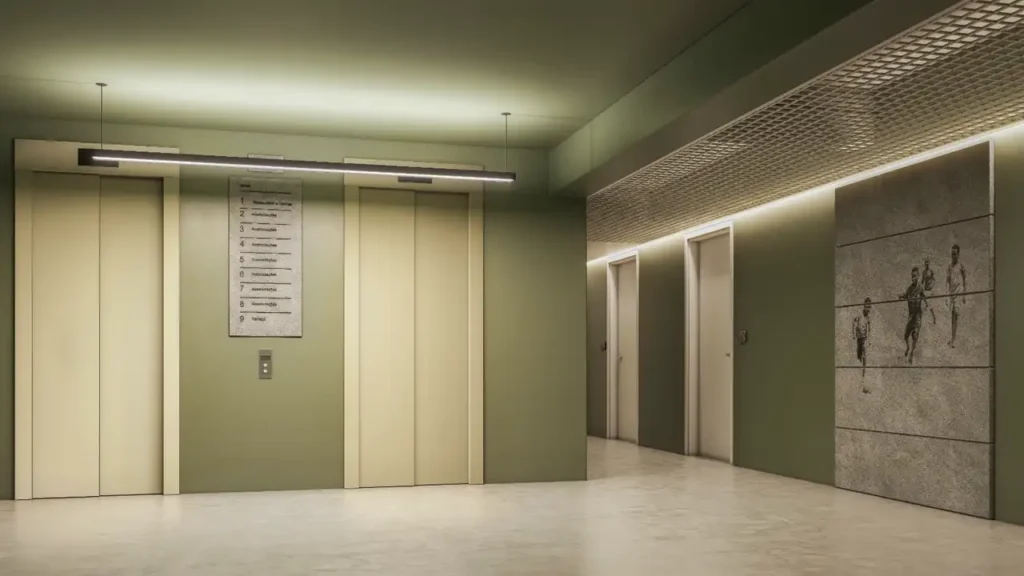 Tebas Centro, São Paulo — Corredor com arte, apartamento 1 quartos 33-43m²
