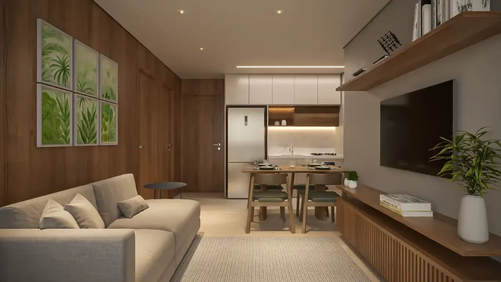Apartamento 1-2 quartos Mooca — Living do GranDiálogo Parque da Mooca Home Spaces