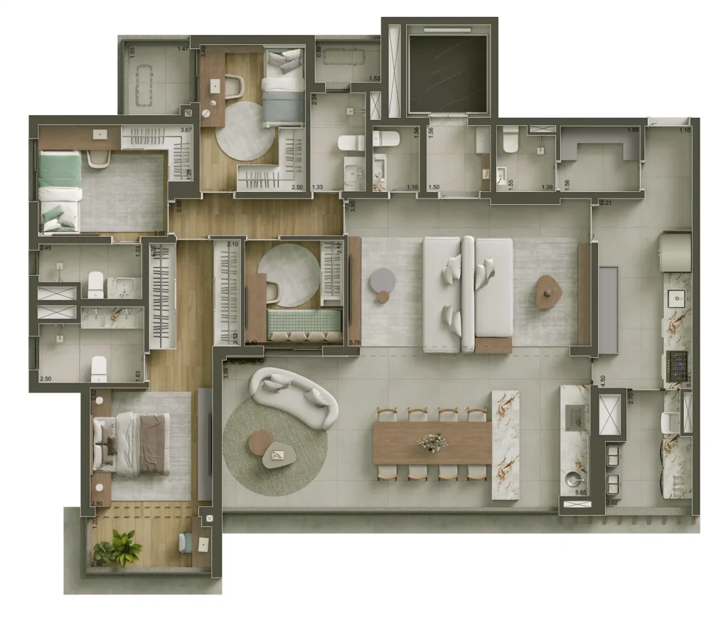 Apartamento 4 quartos 161m² em Vila Mariana — planta Core Klabin