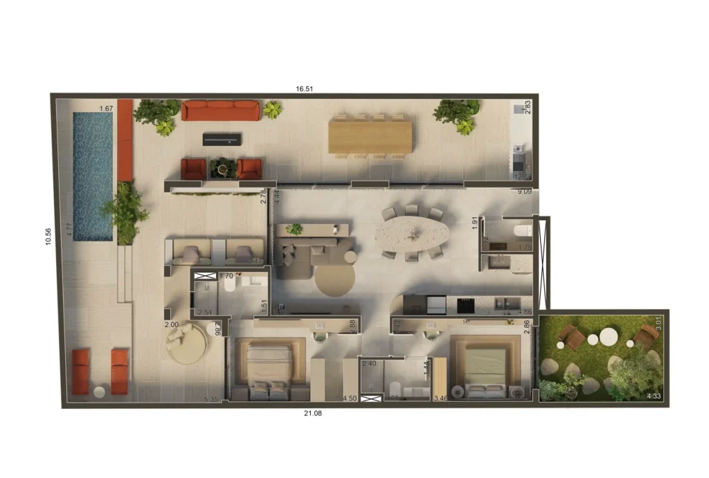 Casa Vertical Apinajés — Planta