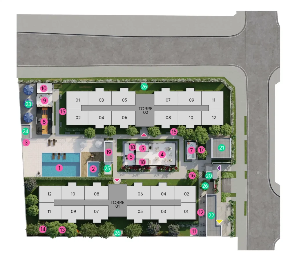 Implantação condomínio Saint Guilherme - Fase 1 — 2 quartos em Vila Guilherme