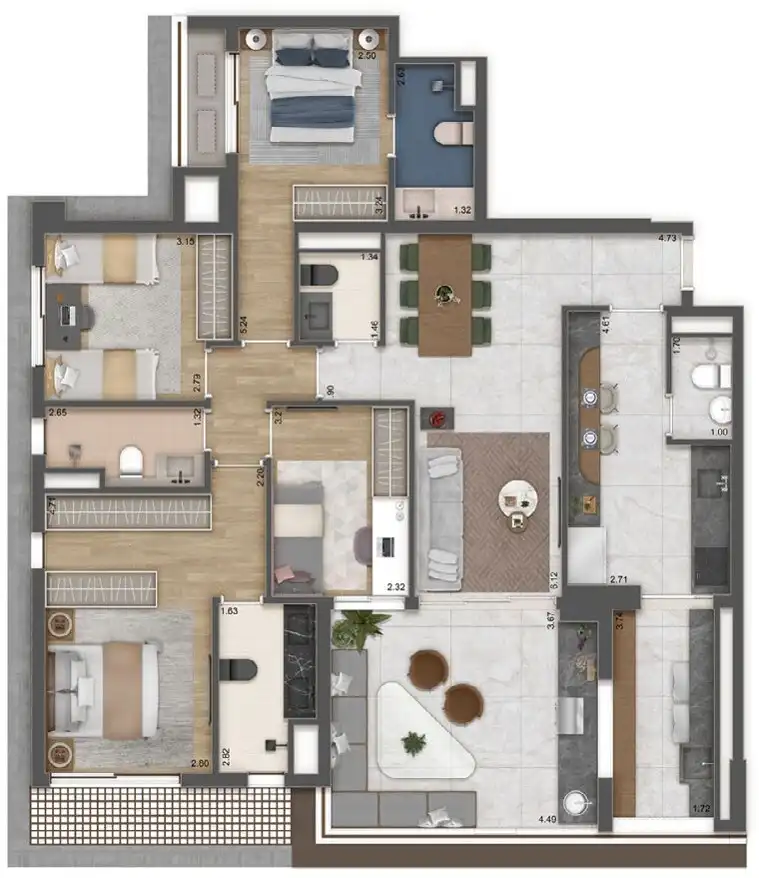 Apartamento 4 quartos 40m² em Bela Vista — planta Haus Mitre Jardins - Residencial