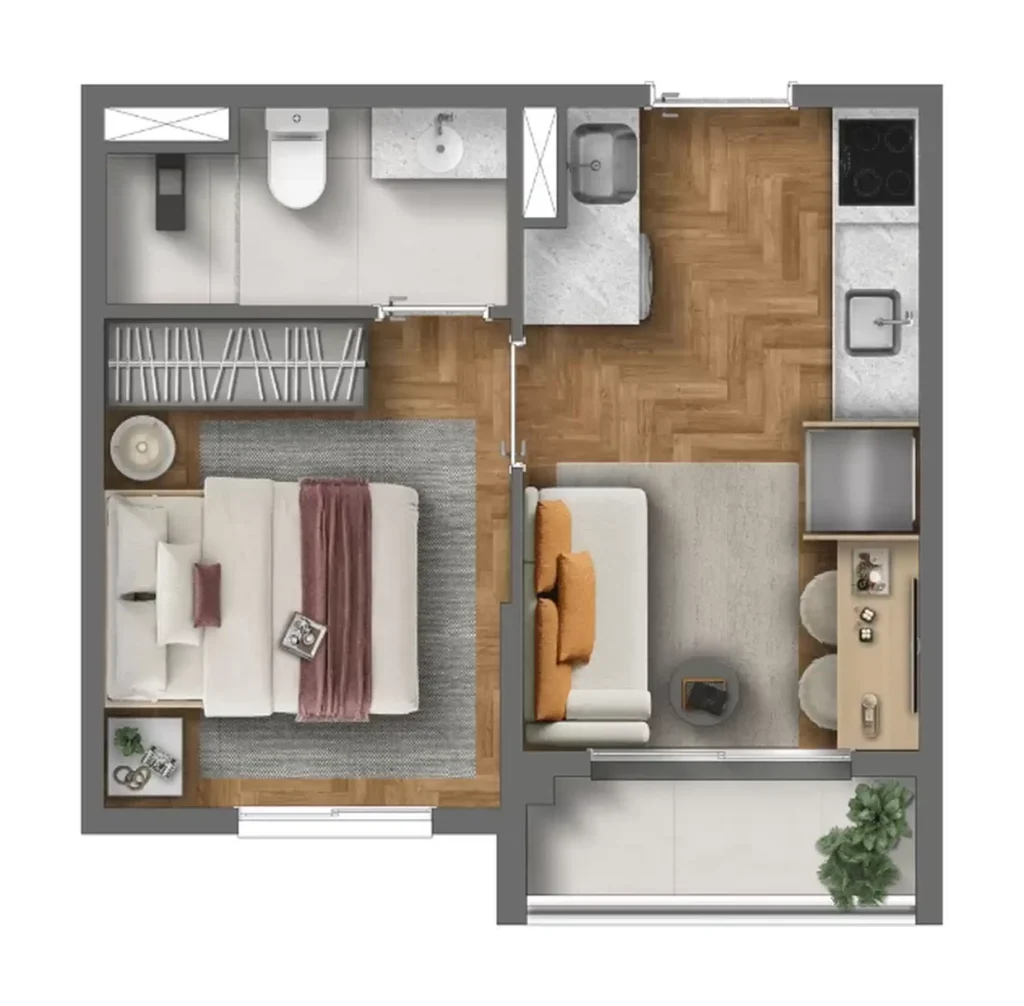 Apartamento 1 quartos 24m² em Santo Amaro — planta Alfredo Santo Amaro - Residencial - Breve Lançamento