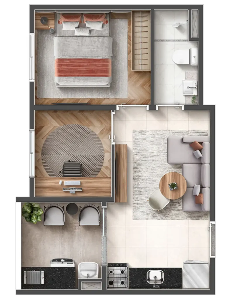 Apartamento 1 quartos 15m² em Santana — planta Conexão Anhembi Santana - Breve Lançamento