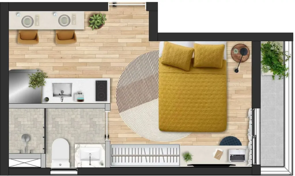 Apartamento 1 quartos 20m² em Perdizes — planta B.Connect Perdizes - NR