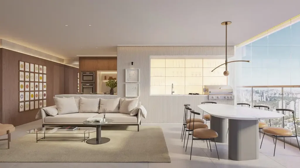 Apartamento 1-2 quartos Vila Madalena — Living do Vista Madalena by You - Residencial
