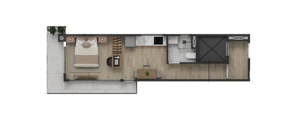 Apartamento 1 quartos 28m² em Consolação — planta The Loft Paulo Spenciere