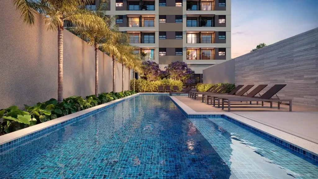 QG Ferreira de Araújo by You Pinheiros, São Paulo — Piscina, apartamento 1 quartos 24-25m²