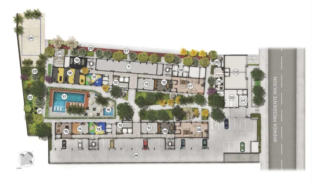 Implantação condomínio Bosque Ipiranga - Residencial - Fase 2 — 2 quartos em Ipiranga