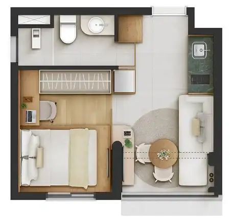 Apartamento 1 quartos 25m² em Vila Olímpia — planta QG Cardoso de Melo by You - Residencial