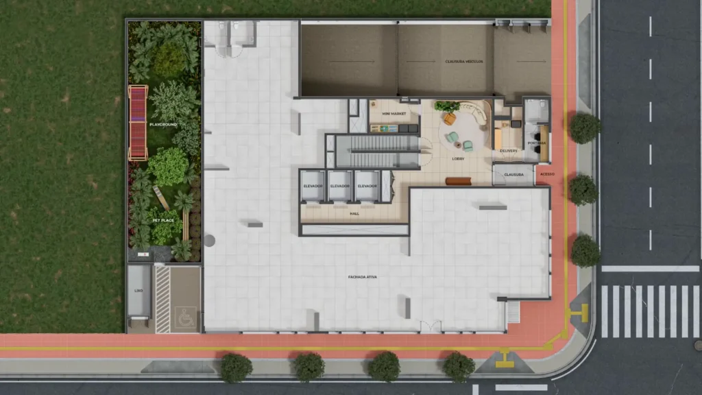 Implantação condomínio Icon João Moura - Residencial — 1-2 quartos em Pinheiros