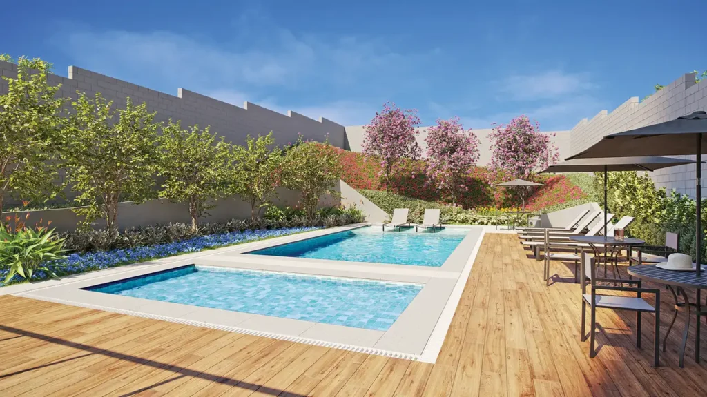 Em construção Saúde: Piscina adulto e infantil, solariam Line Praça da Árvore, 1-2 quartos 31-40m²