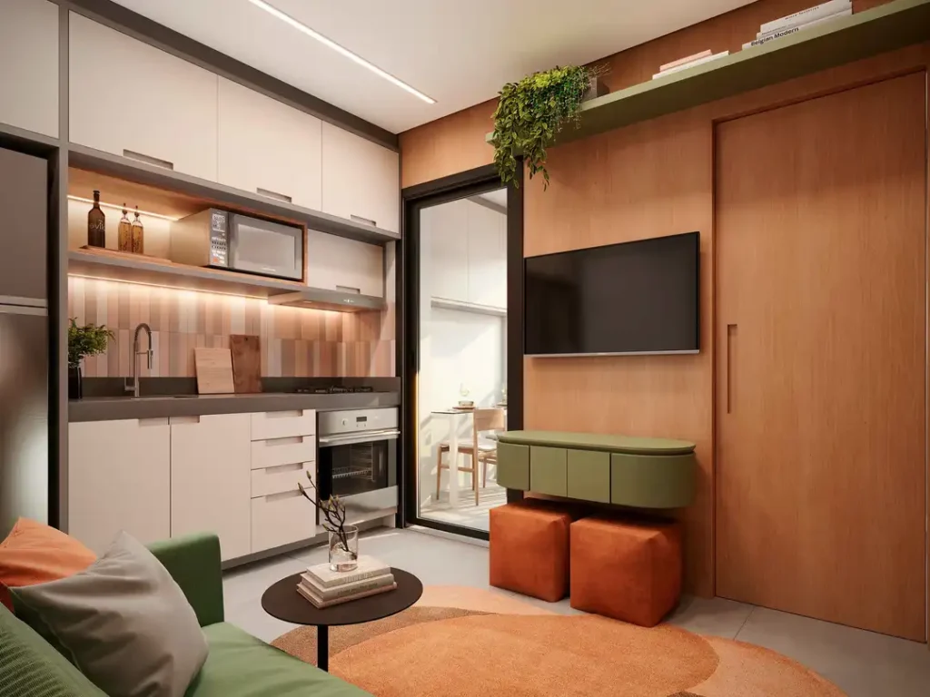 Apartamento 1 quartos Perdizes — Living do Maskan Perdizes - Residencial