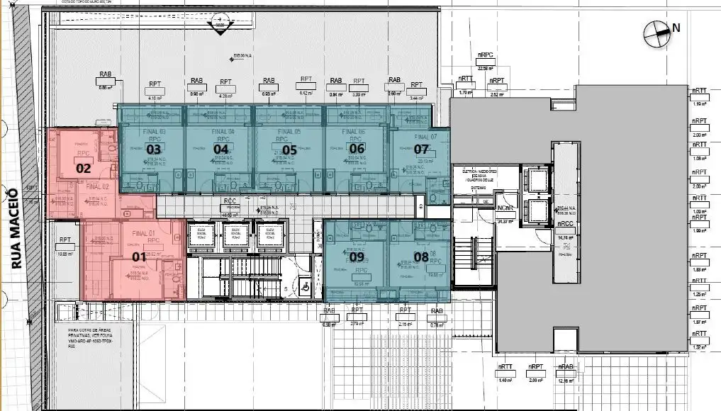 Implantação 1º andar condomínio Maceió 88 by You - Residencial — 1 quartos em Higienópolis