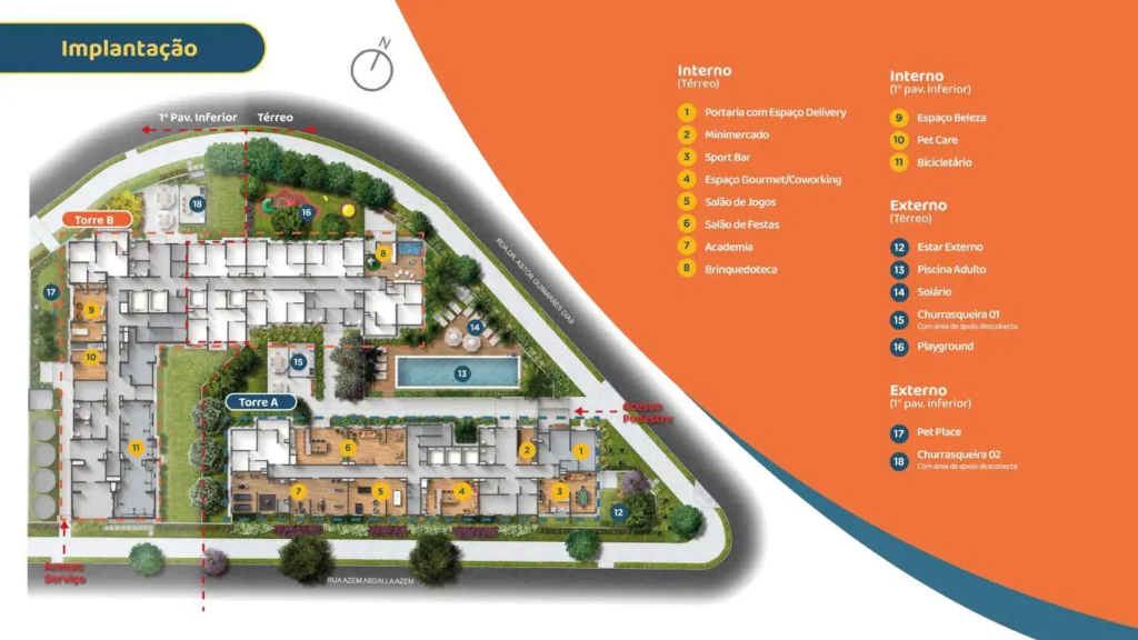 Implantação condomínio Vibra Jardim Bonfiglioli — 2 quartos em Jardim Bonfiglioli