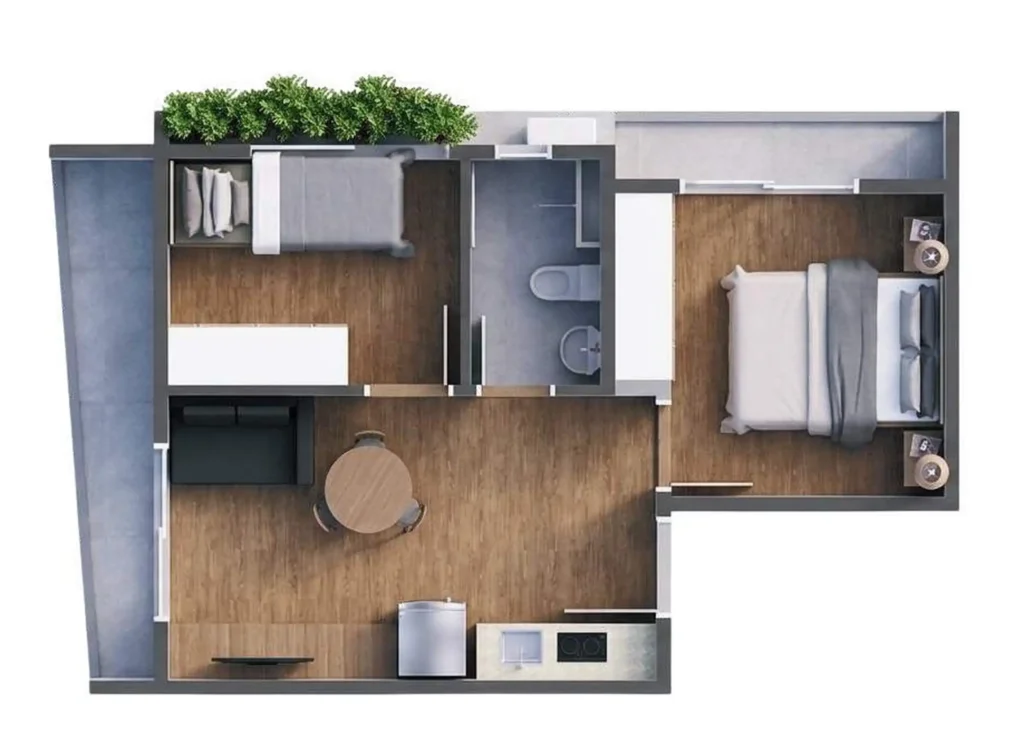 Apartamento 2 quartos 64m² em Bela Vista — planta Verus Avanhandava - Residencial