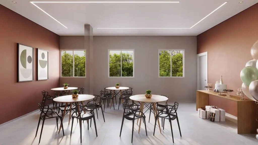 160 salão de festas Eleve Vila Andrade - Residencial Vila Andrade — 1-2 quartos 16-33m², TS Incorporação e Construção