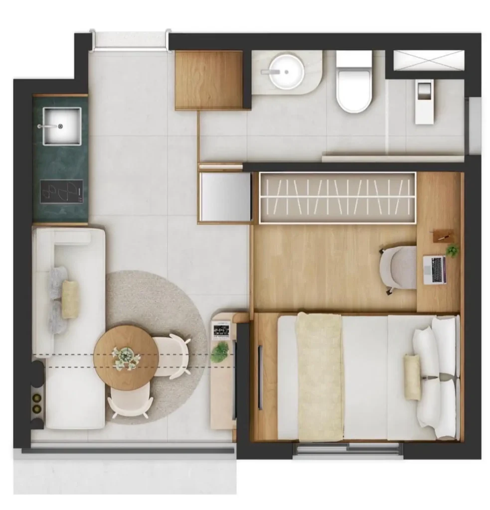 Apartamento 1 quartos 22m² em Bela Vista — planta Polo Paulista - Breve Lançamento
