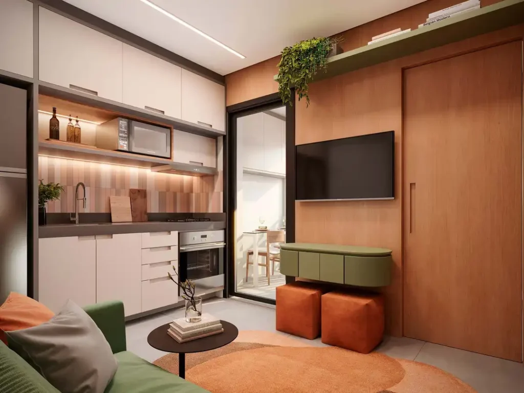 Apartamento 1 quartos Perdizes — 051 living do Maskan Perdizes - NR