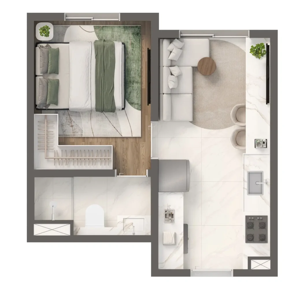 Apartamento 1 quartos 12m² em Vila Independência — planta Grand Vivaz Estação Tamanduateí 4
