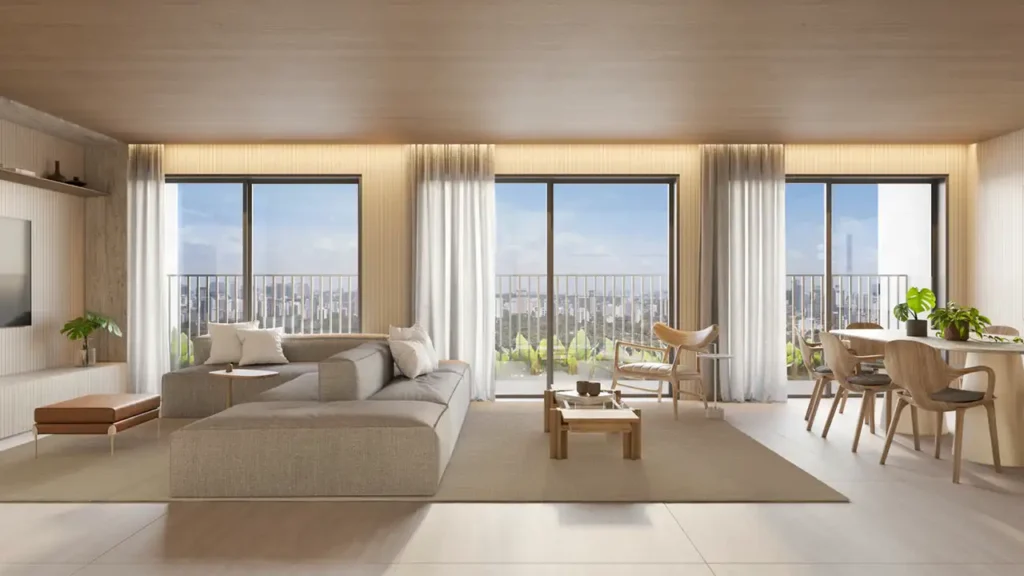 Edifício Paulistano Jardins, São Paulo — Living, apartamento 1-2 quartos 31-103m²